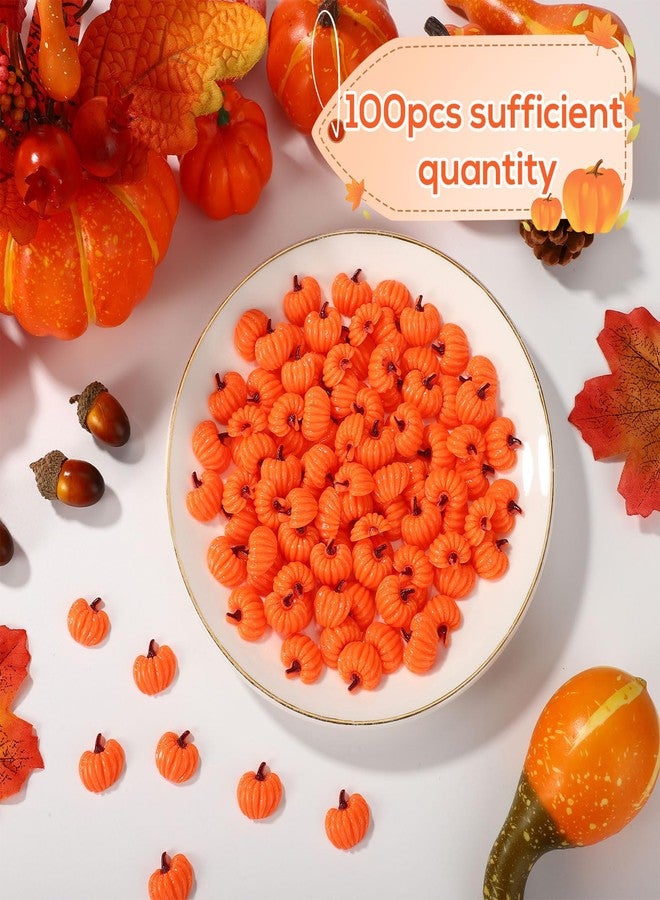 Sinbana 100pcs Mini Little Resin Pumpkins, Fall Miniatures Tiny Pumpkin Figurines for Halloween Decorating Thanksgiving Crafts Fairy Garden Dollhouse Table Centerpiece Small Autumn Decor for Home & Party - Image 3